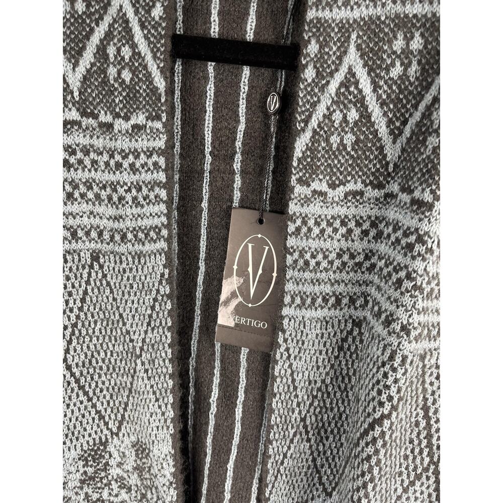 Vertigo Cardigan Sweater Women's SZ S Open Front Patterned Knit Lightweight Pull - Picture 5 of 9